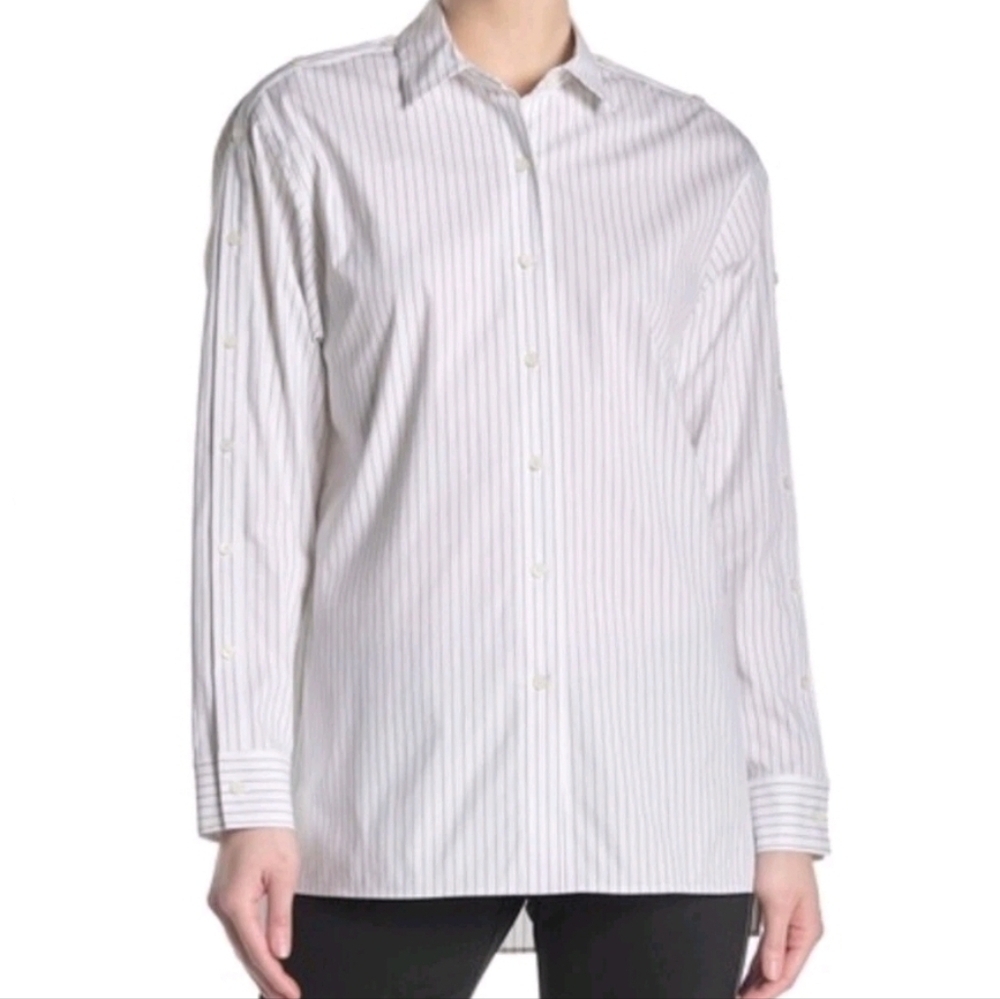 Lafayette 148 New York Blue Striped Shirt